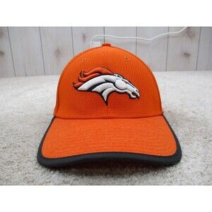 Denver Broncos Hat Cap Fitted Small Medium Orange Football NFL New Era Mens *